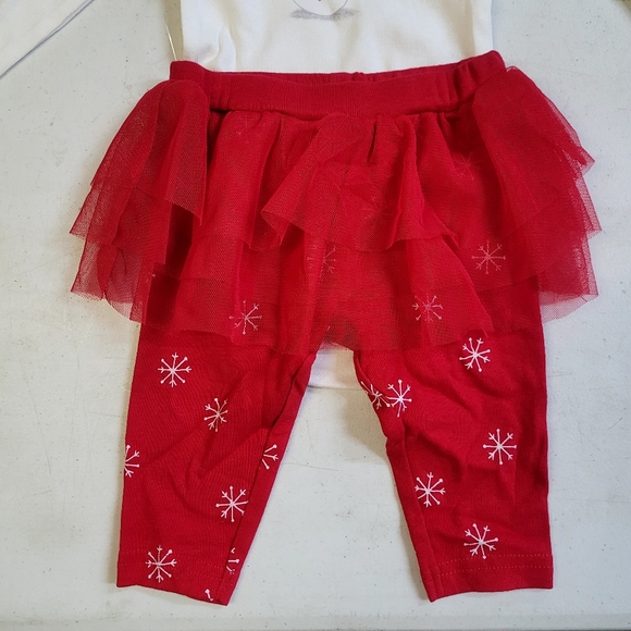 NEW! Carter's Just One You Baby Girls' Snowman Tutu Coordinate Set - Red/White - Picture 3 of 10